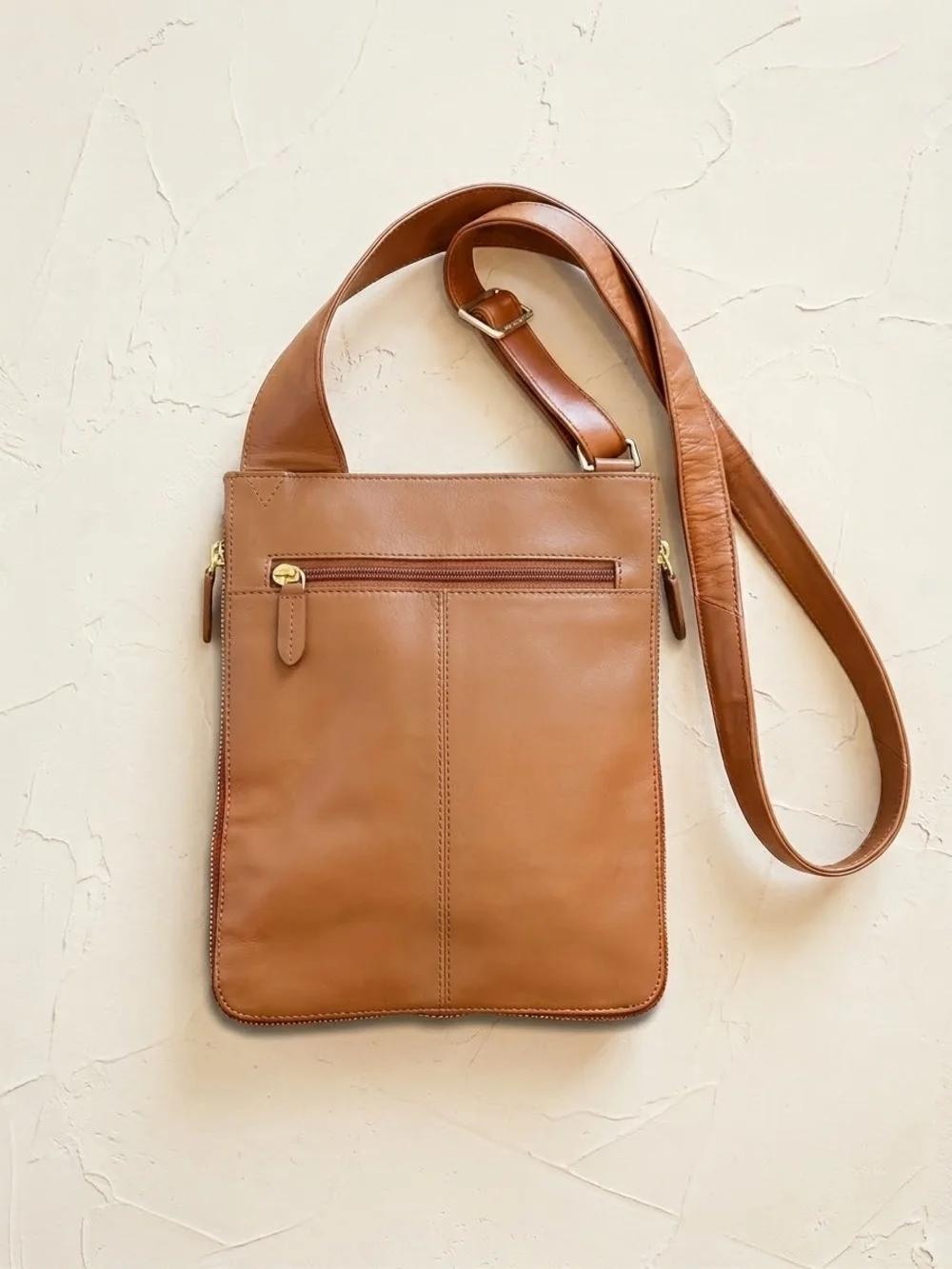 Radley London Pockets Medium Leather Crossbody Bag Tan Cognac Brown Gold Dog